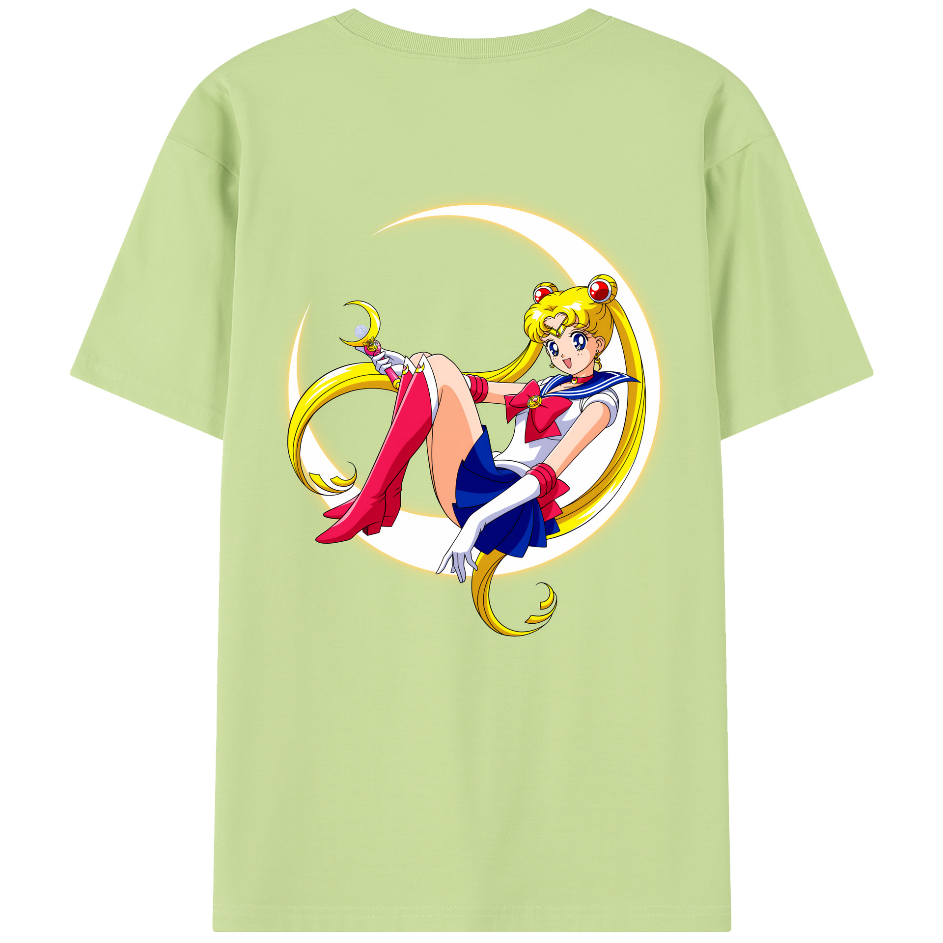 （画像用） 美少女戦士セーラームーン 月野 うさぎ つきの うさぎ Sailor Moon Tsukino Usagi 綿100％半袖Tシャツ（背面プリント）